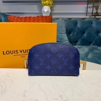 Good Looking Louis vuitton original Monogram COSMETIC POUCH PM M52030 blue