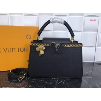 Unique Style Louis Vuitton Original Leather CAPUCINES PM M52963 Black