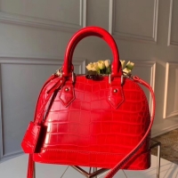 Beautiful Louis Vuitton Crocodile Pattern Leather Bag N90897 Red