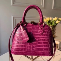 Popular Style Louis Vuitton Crocodile Pattern Leather Bag N90897 Purple