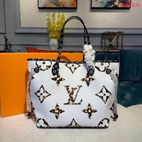 AAAAA Louis Vuitton Monogram Canvas Original Leather NEVERFULL MM M44567 White