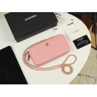 Luxury Chanel Calfskin & Gold-Tone Metal A82527 pink