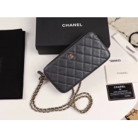 Stylish Chanel Calfskin & Gold-Tone Metal A82527 black