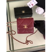 Good Quality Chanel flap bag Lambskin & Gold-Tone Metal 3797 Purplish