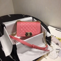 Newest Boy Chanel Flap Shoulder Bag Original Leather Pink A67085 Gold