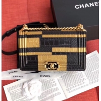 Best Price Chanel Le Boy Flap Shoulder Bag Original Leather A67085 gold&black