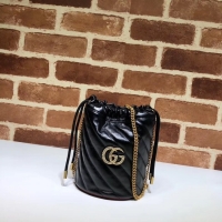 Discount Gucci GG Marmont mini bucket bag A575163 black