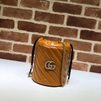 Fashion Gucci GG Marmont mini bucket bag A575163 brown