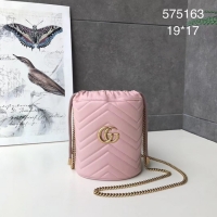 Classic Hot Gucci GG Marmont mini bucket bag 575163 pink