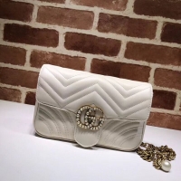 New Fashion Gucci Pearl GG Marmont Small Matelasse Original Leather Shoulder Bag 443497 White