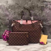 Top Quality Louis Vuitton Damier Ebene Original NEVERFULL GM N41357 Pink Ballerine