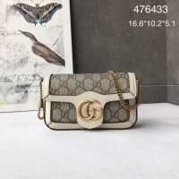 Purchase Gucci GG Supreme canvas 476433 Mini Shoulder Bag white