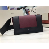 Top Grade Celine frame Bag Original Calf Leather 5756 Wine/black