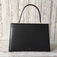 Good Taste CELINE MEDIUM CLASP HANDBAG IN BOX CALFSKIN WITH PATINA 180923 BLACK