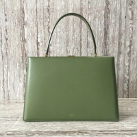 Good Looking CELINE MEDIUM CLASP HANDBAG IN BOX CALFSKIN WITH PATINA 180923 green