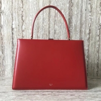 Pretty Style CELINE MEDIUM CLASP HANDBAG IN BOX CALFSKIN WITH PATINA 180923 Dark Red