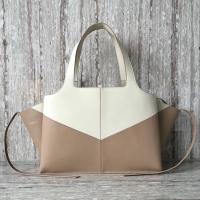 Discount Celine calf leather Tote Bag 43341 White&apricot