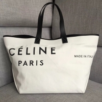 Good Quality CELINE MEDIUM MADE IN TOTE IN TEXTILE 83180 WHITE & BLACK