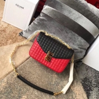 Purchase Celine Original Leather Shoulder Bag 187253 Red&Black