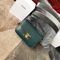 Classic Specials CELINE MEDIUM TRIOMPHE BAG IN SHINY CALFSKIN CL87363 GREEN