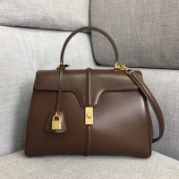 New Arrivals CELINE MEDIUM 16 BAG IN SATINATED CALFSKIN 187373 BROWN