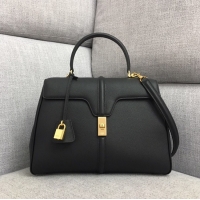 Newest Fashion CELINE MEDIUM 16 BAG IN SATINATED CALFSKIN 187373 BLACK