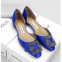 Reasonable Price Manolo Blahnik Ballerina Satin Canvas MB099 Blue