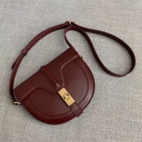 Original Cheap CELINE SMALL BESACE 16 BAG IN SATINATED CALFSKIN CROSS BODY 188013 BURGUNDY