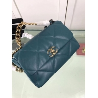 Top Quality Chanel 19 Large Leather Flap Bag AS1161 Blue 2019