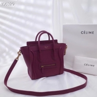 Discount Classic CELINE NANO LUGGAGE BAG IN LAMINATED LAMBSKIN 189244-18