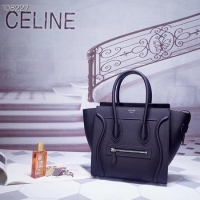 Fashion CELINE MICRO LUGGAGE HANDBAG IN LAMINATED LAMBSKIN 167793-7