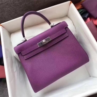 Pretty Style Hermes Kelly 32cm/28cm Shoulder Bag TOGO Leather KY28 Purple