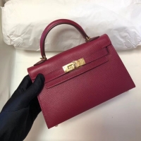 Shop Cheap Hermes Kelly 20cm Tote Bag Original Leather KL20 Fuchsia