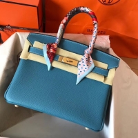 Fashion Hermes Birkin Tote Bag Original Togo Leather BK35 blue