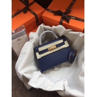 Sumptuous Hermes Kelly 20cm Tote Bag Original Epsom Leather KL20 Blue