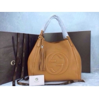 Classic Gucci Soho Medium Tote Bag Calfskin Leather 308982 Light Brown