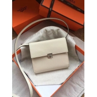 Grade Hermes Clutch Epsom calfskin cross-body bag H0589 white