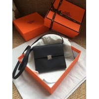 Discount Hermes Clutch Epsom calfskin cross-body bag H0589 black