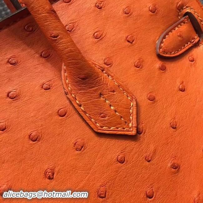 Luxury Hermes Real ostrich leather birkin bag BK35 orange