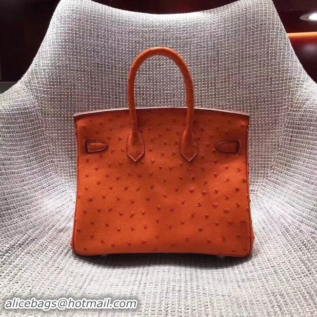 Luxury Hermes Real ostrich leather birkin bag BK35 orange