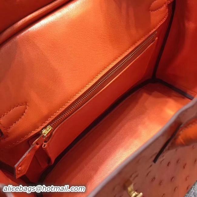 Luxury Hermes Real ostrich leather birkin bag BK35 orange