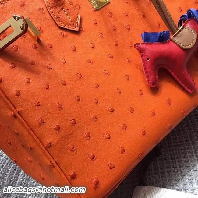 Luxury Hermes Real ostrich leather birkin bag BK35 orange