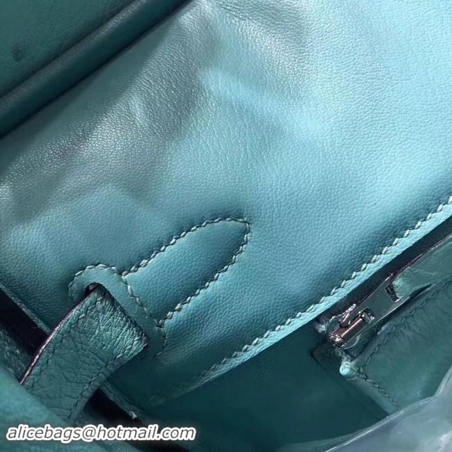 Luxury Hermes Real ostrich leather birkin bag BK35 sky blue