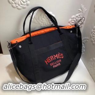 Pretty Style Hermes Canvas Shopping Bag H0734 black