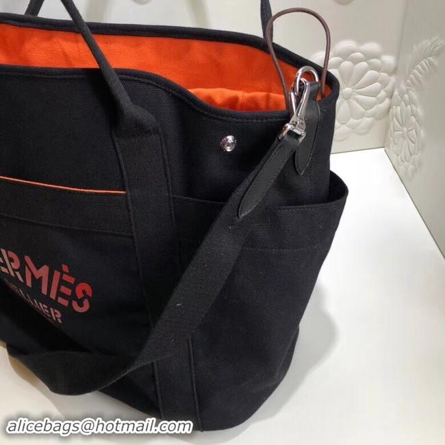 Pretty Style Hermes Canvas Shopping Bag H0734 black