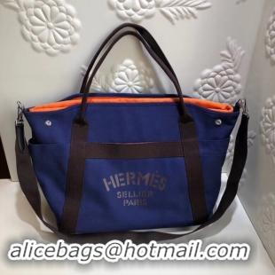 Unique Style Hermes Canvas Shopping Bag H0734 blue