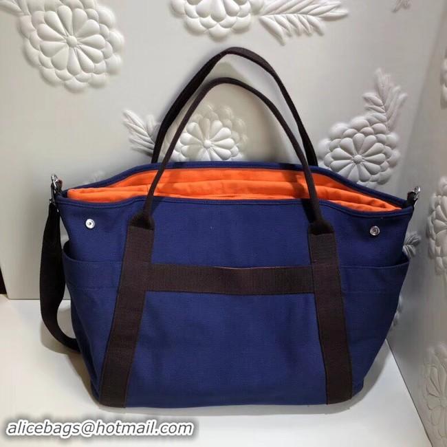 Unique Style Hermes Canvas Shopping Bag H0734 blue