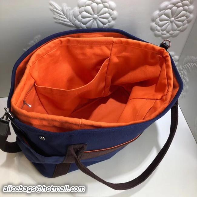 Unique Style Hermes Canvas Shopping Bag H0734 blue