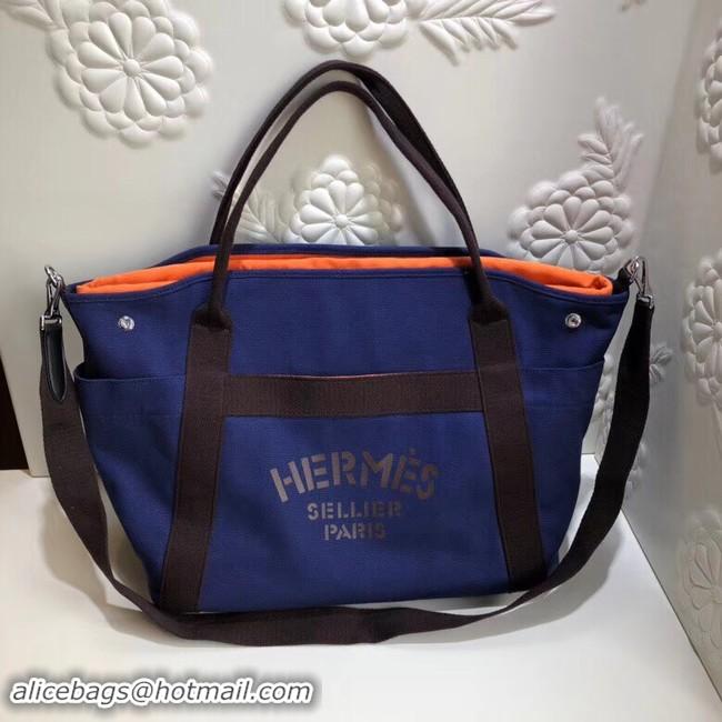 Unique Style Hermes Canvas Shopping Bag H0734 blue