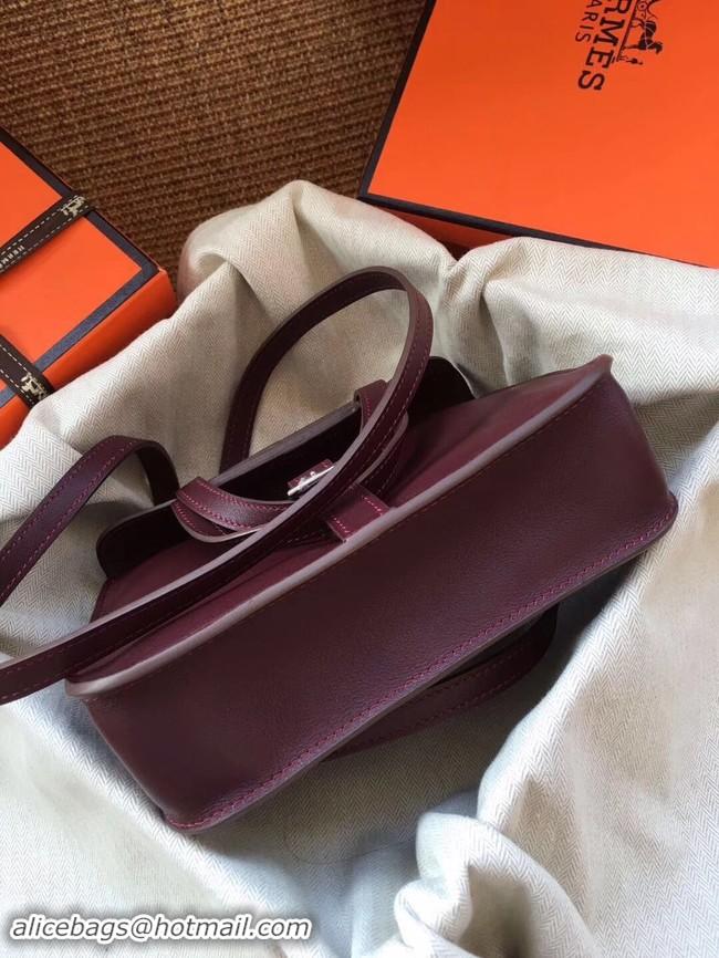 Luxury Hermes Original Halzan mini bag H069523 bordeaux